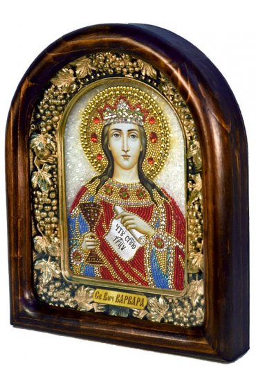 Икона Варвара Великомученица из бисера, арт ДИ-076