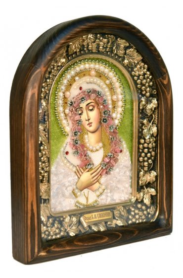 Икона Божией Матери Умиление из бисера, арт ДИ-362