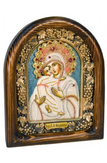 Икона Божией Матери Феодоровская из бисера, арт ДИ-394