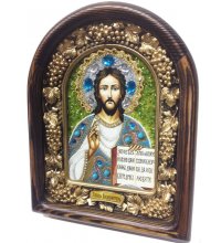 Икона Господь Вседержитель из бисера, арт ДИ-405