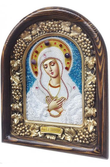 Икона Божией Матери Умиление из бисера, арт ДИ-363