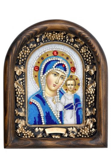 Икона Божией Матери Казанская из бисера, арт ДИ-243