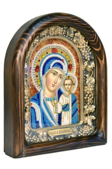 Икона Божией Матери Казанская из бисера, арт ДИ-249