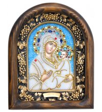 Икона Божией Матери Тихвинская из бисера, арт ДИ-354