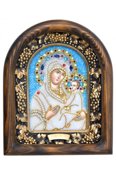 Икона Божией Матери Тихвинская из бисера, арт ДИ-354