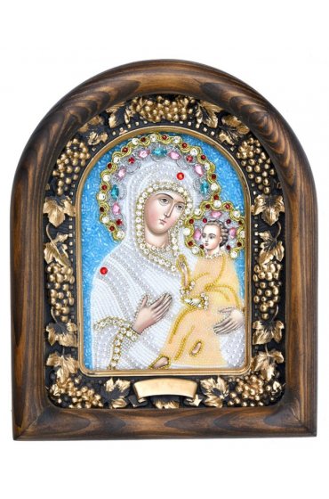 Икона Божией Матери Тихвинская из бисера, арт ДИ-355