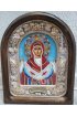 Икона Божией Матери Покров Пресвятой Богородицы из бисера 19 x 23 см, арт ДИ-022-2