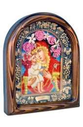 Икона Божья Матерь Жировицкая из бисера, арт ДИ-064