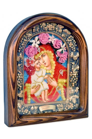 Икона Божья Матерь Жировицкая из бисера, арт ДИ-064