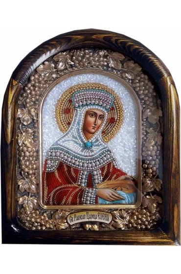 Икона Елена равноапостольная из бисера, арт ДИ-693