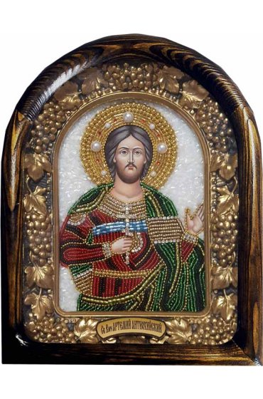 Икона Артемий Антиохийский из бисера, арт ДИ-701