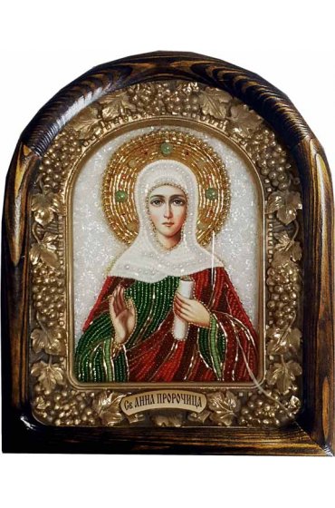 Икона Анна Пророчица из бисера, арт ДИ-711