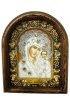 Икона Божией Матери Казанская из бисера и натуральных камней, арт ДИ-224