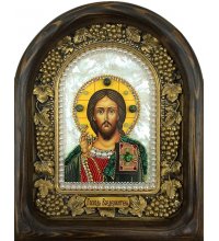 Икона Господь Вседержитель на перламутре, арт ДИ-510