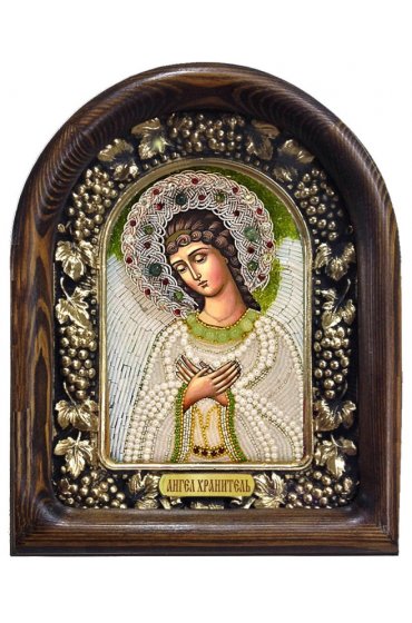 Икона Ангел Хранитель из бисера, арт ДИ-003