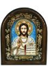 Икона Господь Вседержитель из бисера и жемчуга, арт ДИ-410
