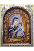 Икона Божией Матери Неувядаемый цвет из бисера и натуральных камней, арт ДИ-311
