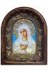 Икона Божией Матери Умиление бисер жемчуг ткань, арт ДИ-375