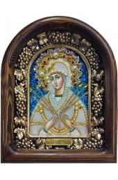 Икона Божией Матери Семистрельная бисер и натуральные камни, арт ДИ-332