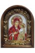 Икона Божией Матери Скоропослушница из бисера и натуральных камней, арт ДИ-349