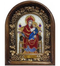 Икона Божией Матери Экономисса бисер натуральные камни, арт ДИ-396