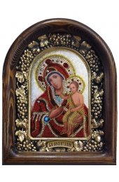 Икона Божья Матерь Воспитание из бисера, арт ДИ-060