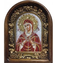 Икона Божья Матерь Семистрельная из бисера, арт ДИ-016