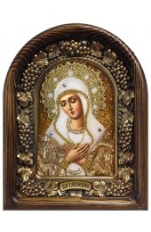 Икона Божией Матери Умиление бисер жемчуг, арт ДИ-383