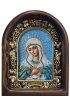 Икона Божией Матери Умиление бисер натуральные камни, арт ДИ-382