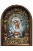 Икона Божией Матери Умиление бисер натуральные камни, арт ДИ-386