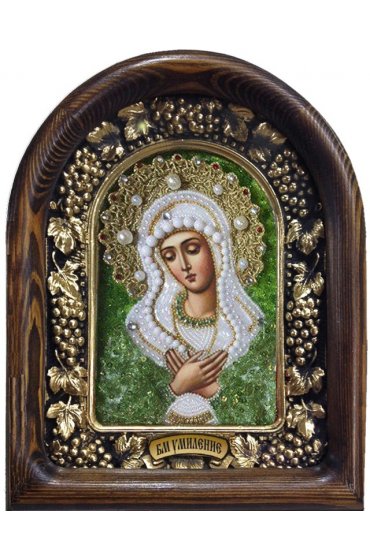 Икона Божья Матерь Умиление из бисера, арт ДИ-008