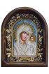 Икона Божией Матери Казанская из бисера и жемчуга, арт ДИ-258
