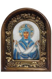 Икона Покров Пресвятой Богородицы из бисера, арт ДИ-529