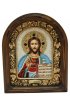 Икона Господь Вседержитель из бисера и жемчуга, арт ДИ-411