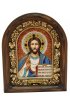 Икона Господь Вседержитель из бисера и жемчуга, арт ДИ-412