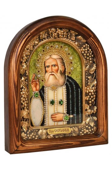 Икона Серафим Саровский из бисера, арт ДИ-173