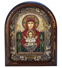 Икона Божья Матерь Неупиваемая чаша из бисера, арт ДИ-007