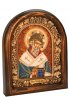 Икона Спиридон Тримифунтский Святой из бисера и жемчуга, арт ДИ-180