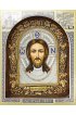 Икона Спас Нерукотворный из бисера и жемчуга, арт ДИ-469
