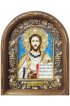 Икона Господь Вседержитель бисер и натуральные камни, арт ДИ-439