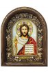 Икона Господь Вседержитель бисер жемчуг натуральные камни, арт ДИ-457