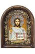 Икона Господь Вседержитель бисер жемчуг натуральные камни, арт ДИ-456