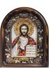 Икона Господь Вседержитель бисер жемчуг натуральные камни, арт ДИ-451