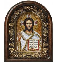 Икона Господь Вседержитель из бисера, арт ДИ-426