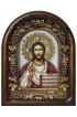 Икона Господь Вседержитель из бисера и жемчуга, арт ДИ-424