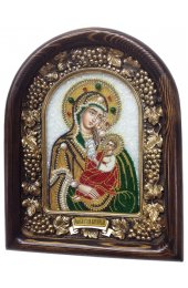 Икона Божией Матери Утоли моя печали бисер натуральные камни, арт ДИ-392