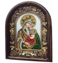 Икона Божией Матери Утоли моя печали бисер натуральные камни, арт ДИ-392