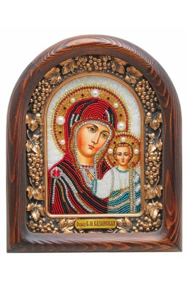 Икона Божией Матери Казанская из бисера, арт ДИ-297