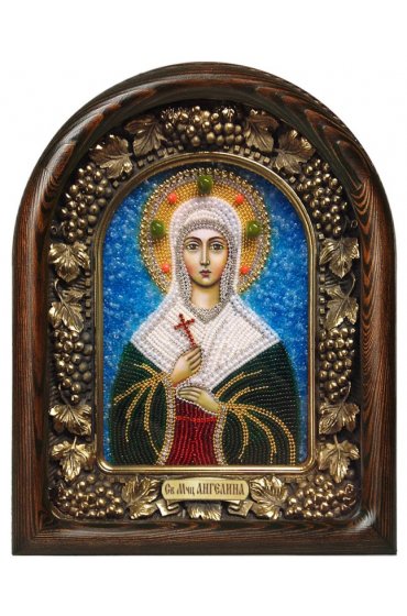 Икона Ангелина святая из бисера, арт ДИ-088