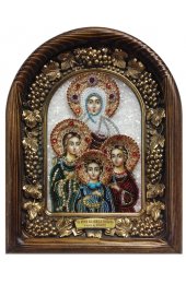 Икона Вера, Надежда, Любовь и мать их София из бисера, арт ДИ-118